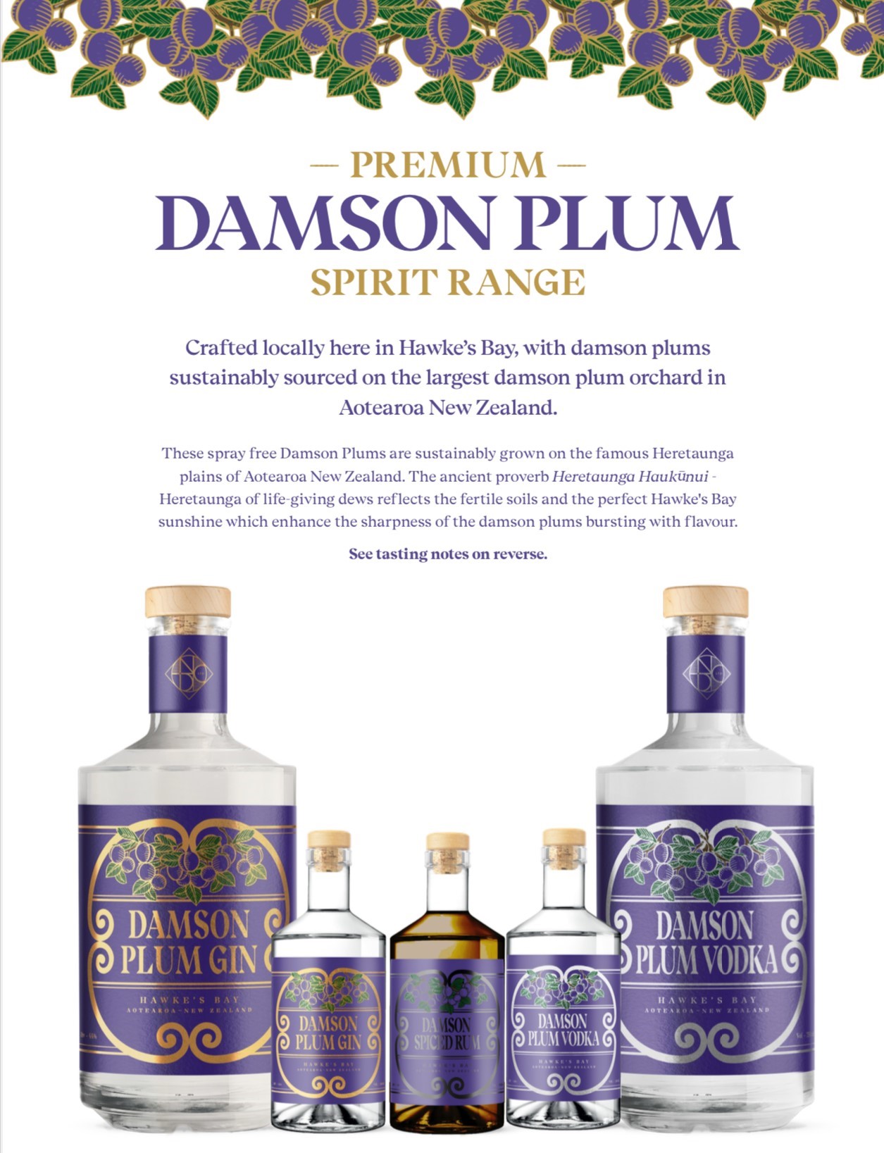 Damson Plum Gin on table outdoors